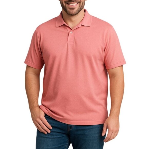 Members Mark Size XL Peachglow Coral Polo Shirt Mens Short Sleeve - Picture 1 of 6